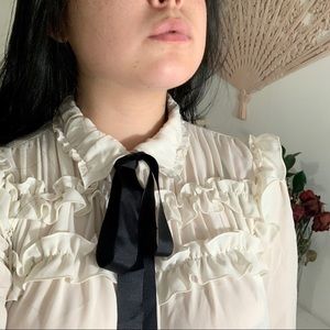 ZARA Victorian style Ruffle Blouse